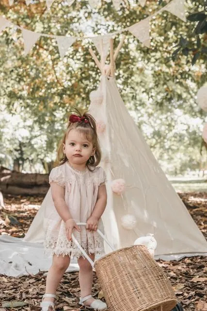 Sugar Plum Baby Lace Dress - Blush