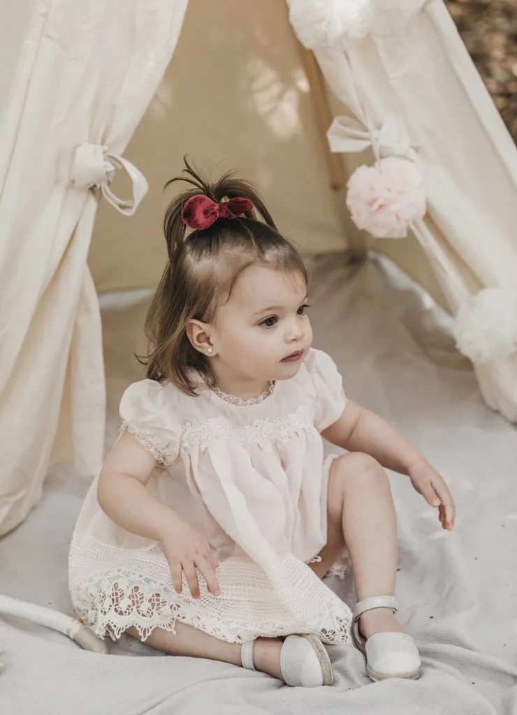 Sugar Plum Baby Lace Dress - Blush