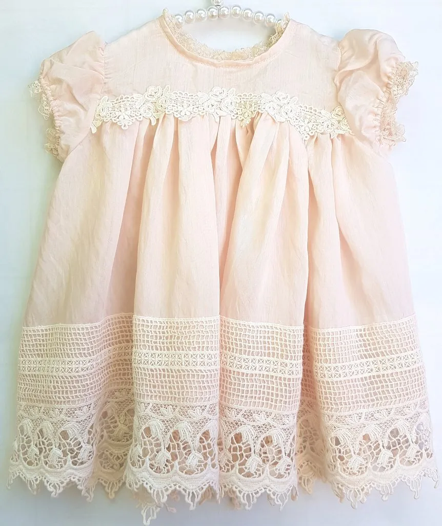 Sugar Plum Baby Lace Dress - Blush