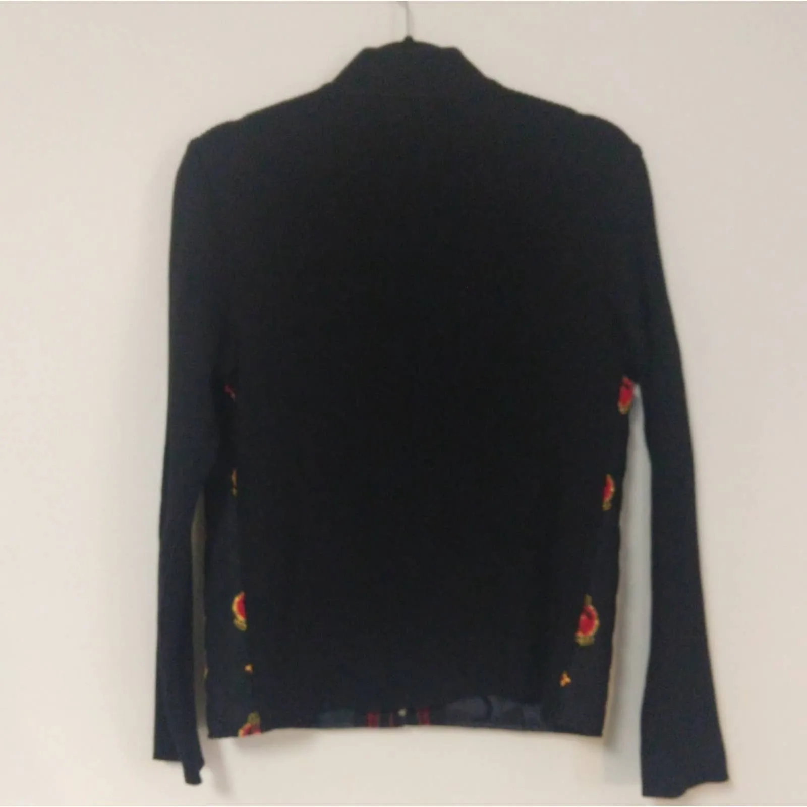 Tabi Vintage Diamond Quilted Embroidered Front Zip up Cardigan Medium