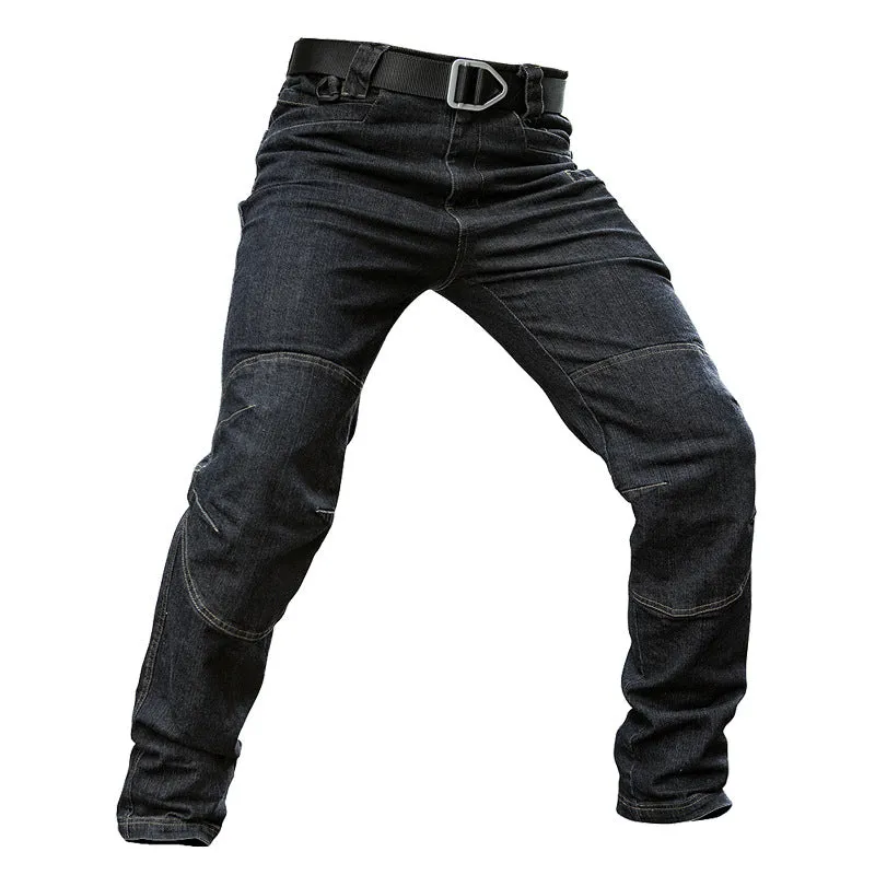 Tactical Men Combat Cargo Multi Pockets Denim Pants