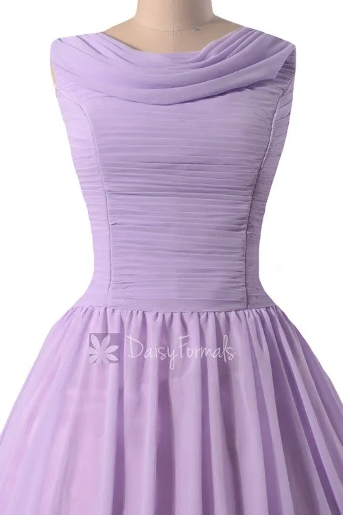 Tea Length Party Dress Vintage Inspired Tiffany Blue Chiffon Bridesmaid Dress Prom Dress (BM1639)
