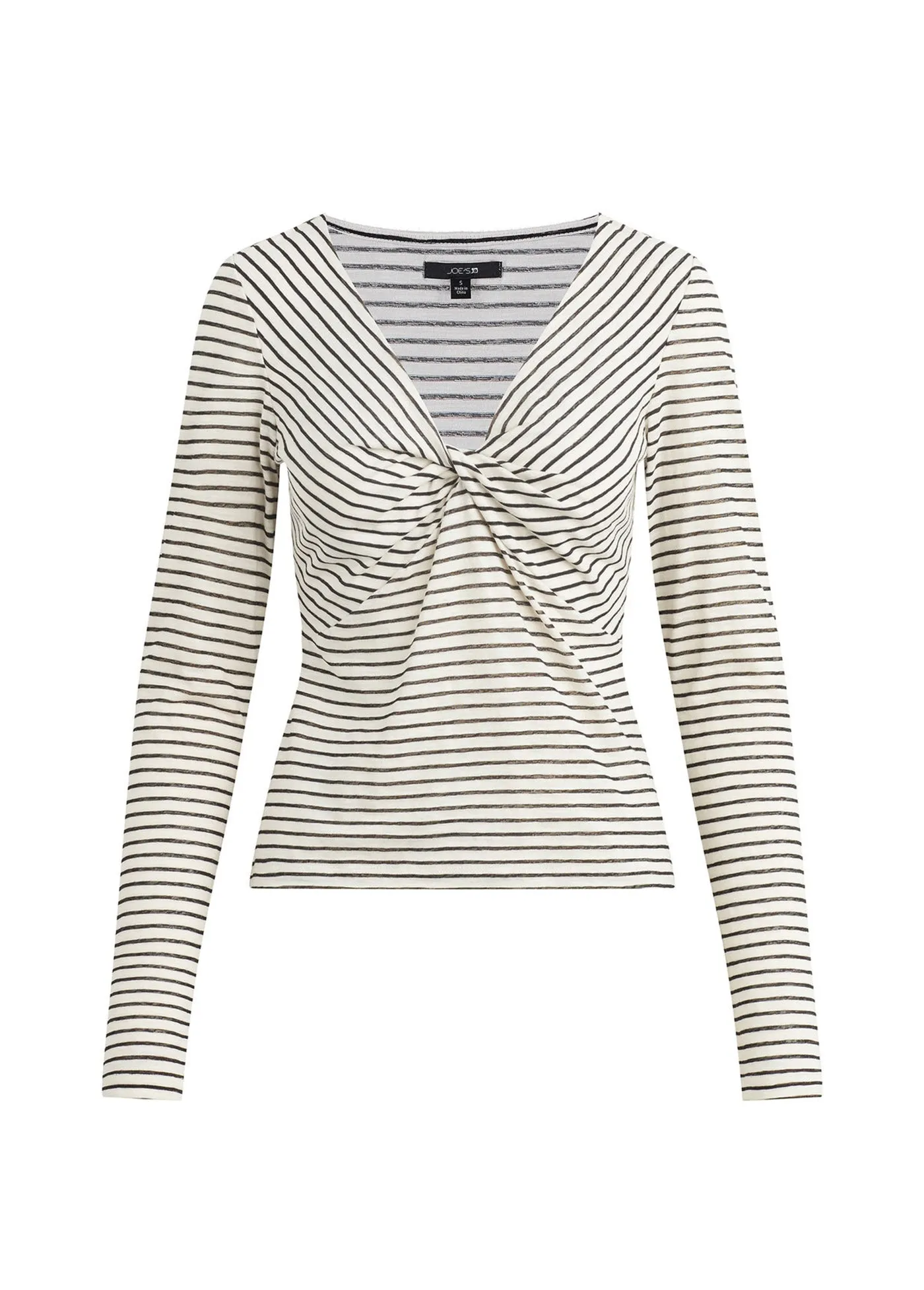THE AVA STRIPE TWISTED V NECK TOP