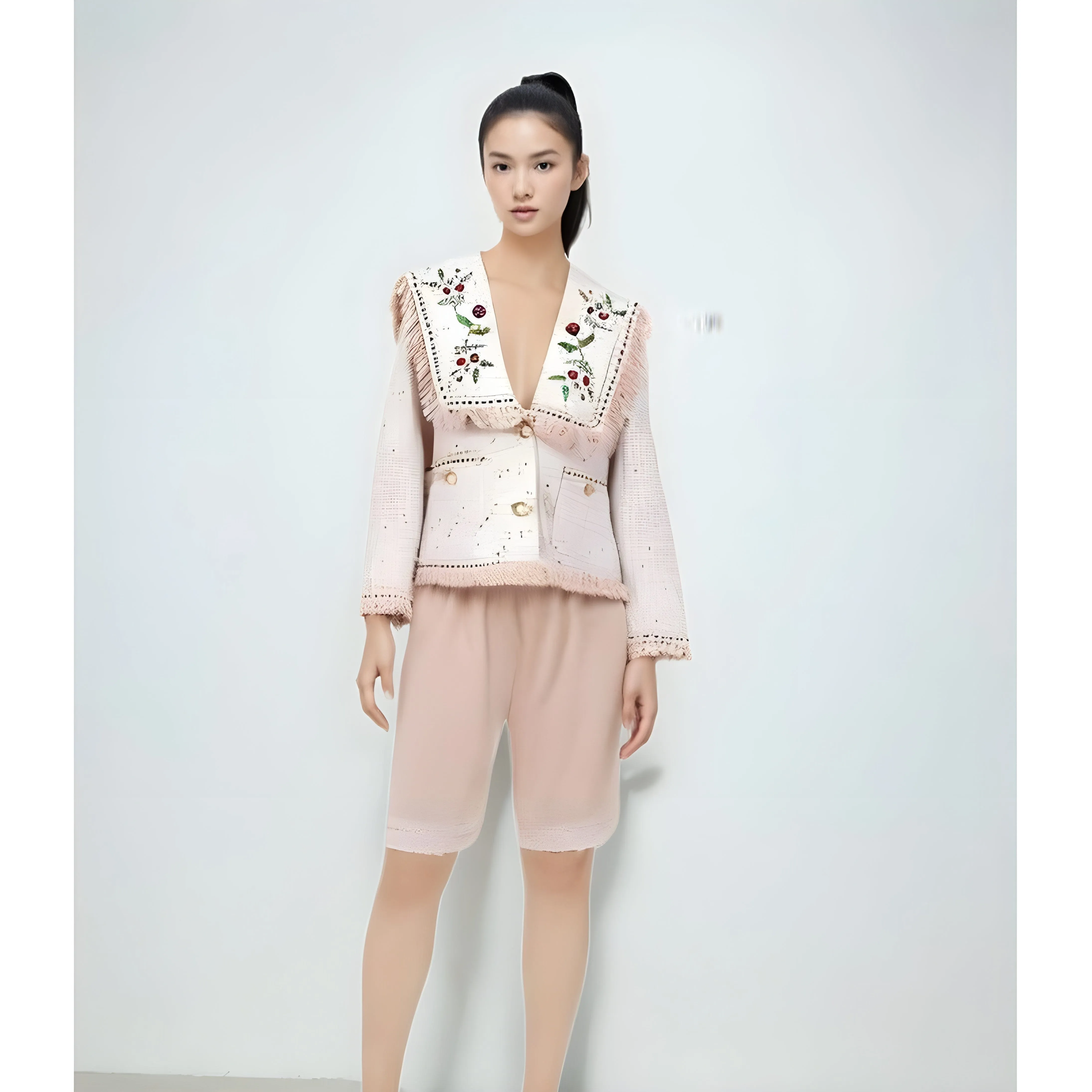 The Cherry Long Sleeve Embroidered Cardigan