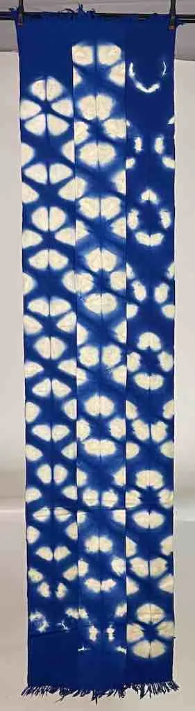 Tiv Indigo Textile Scarf Shawl Table Runner - Lions' Paw Design