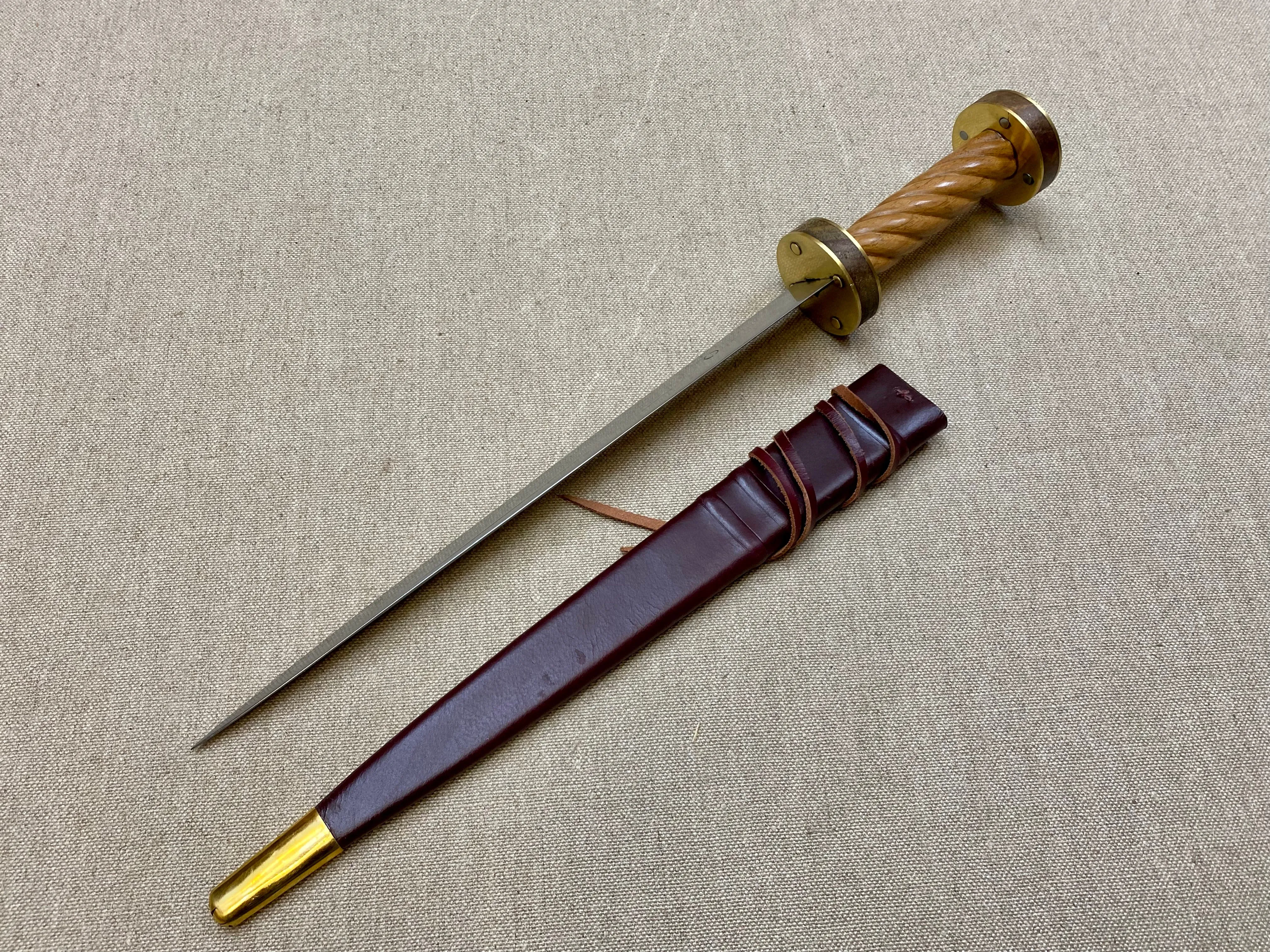 Twisted Medieval Rondel Dagger 14thC-15thC