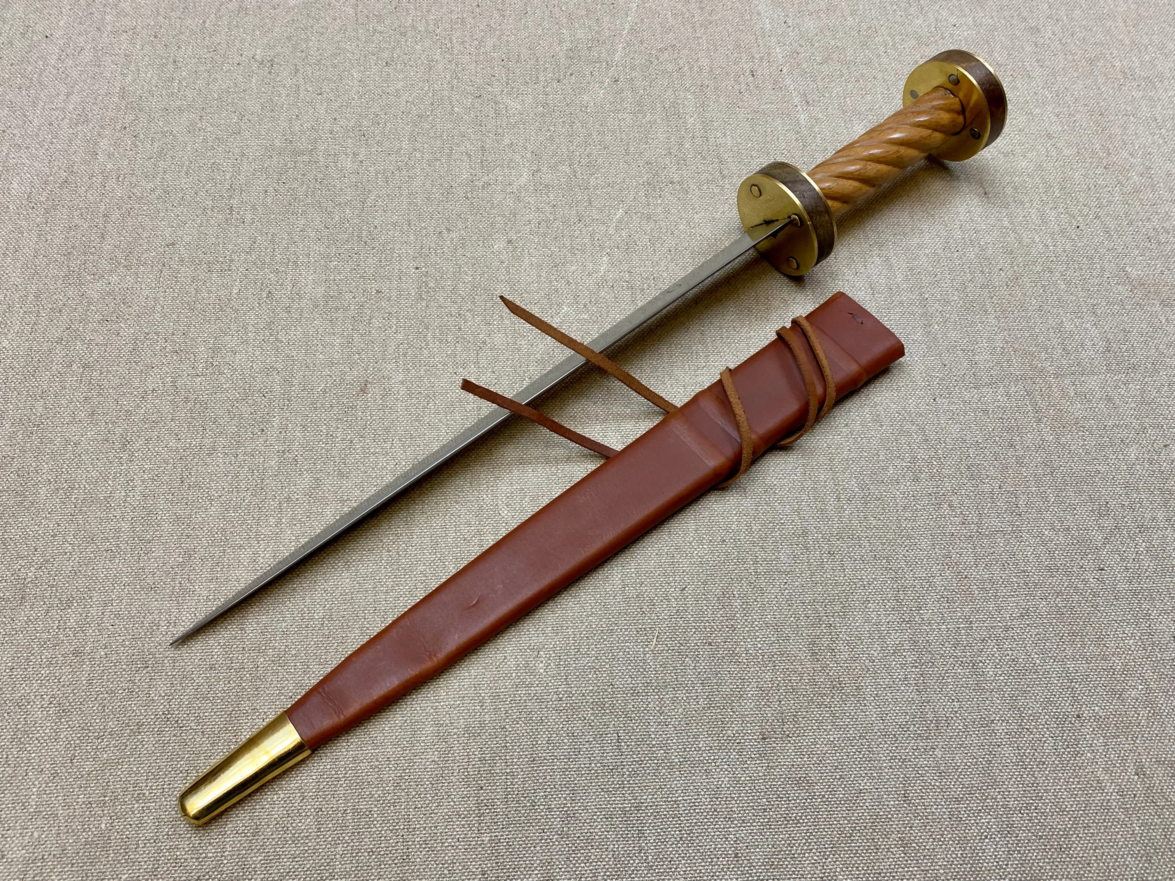 Twisted Medieval Rondel Dagger 14thC-15thC