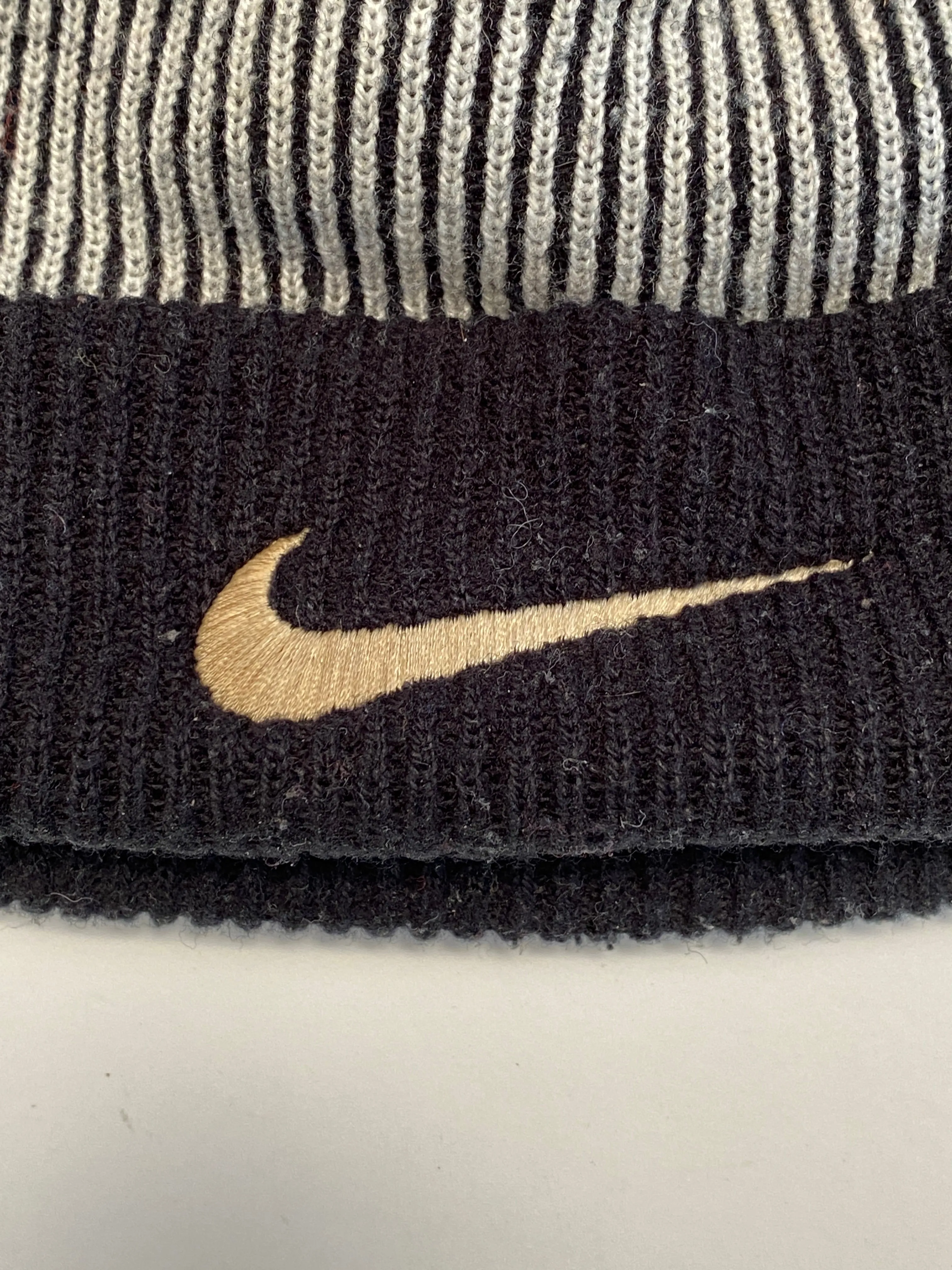 Vintage 1990s Nike Swoosh Winter Knit Beanie Ski Cap Hat