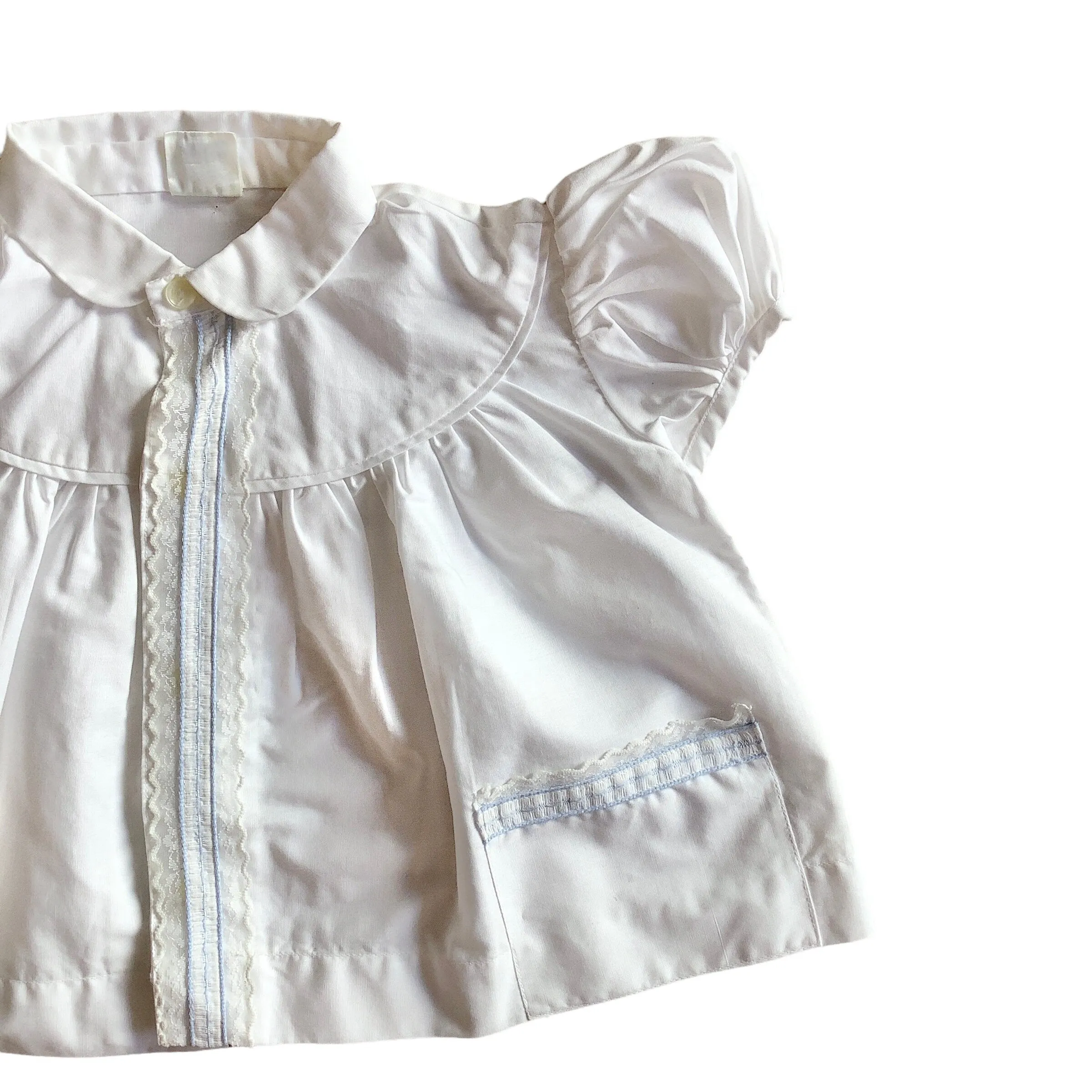 Vintage 60's White Peter Pan Collar Dress 12-18M