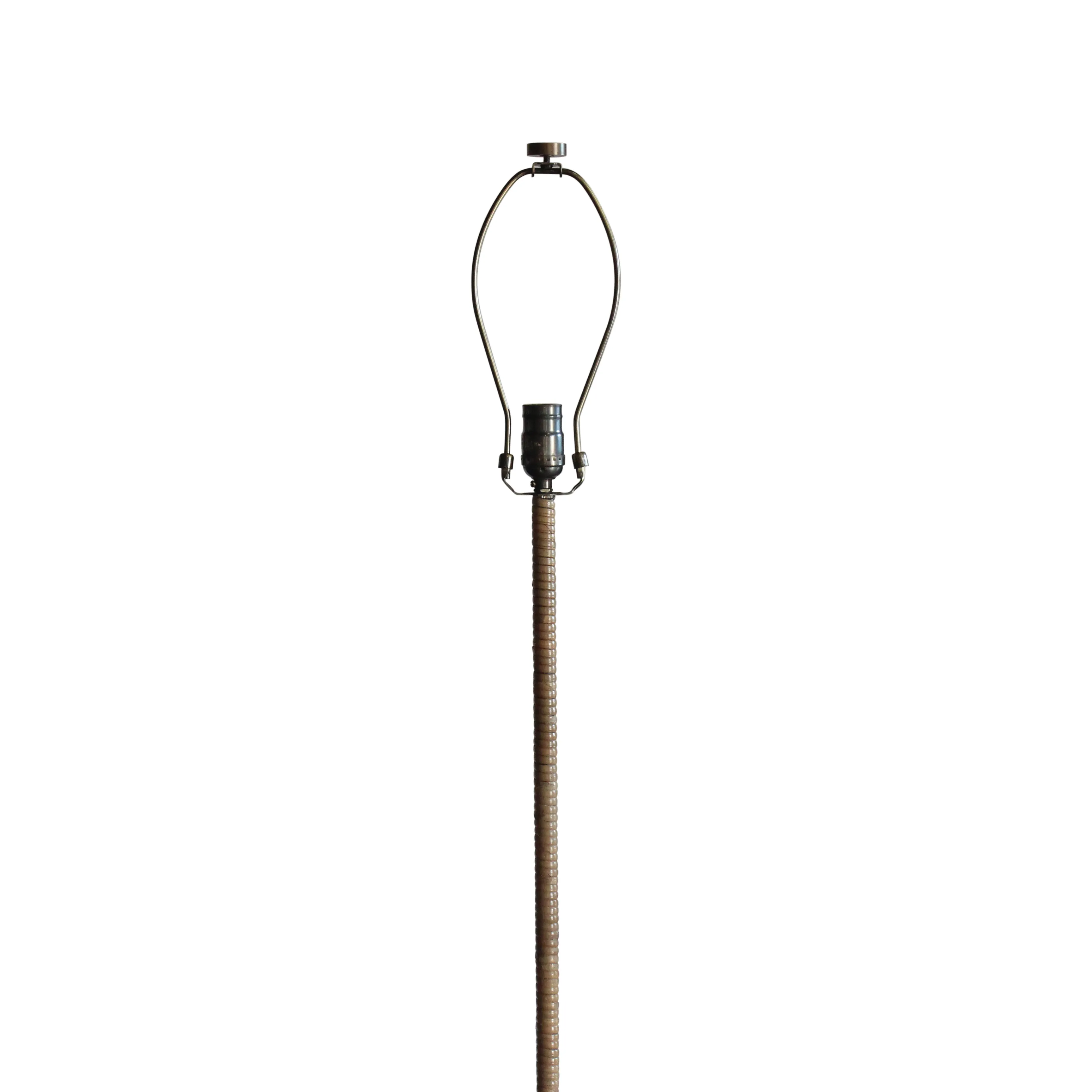 Vintage Rattan Wrapped Iron Floor Lamp, France, 1950s