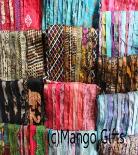 Vintage Silk Indian Sari Recycled Scarves Stole Patchwork Scarf Wholesale Lots High Quality