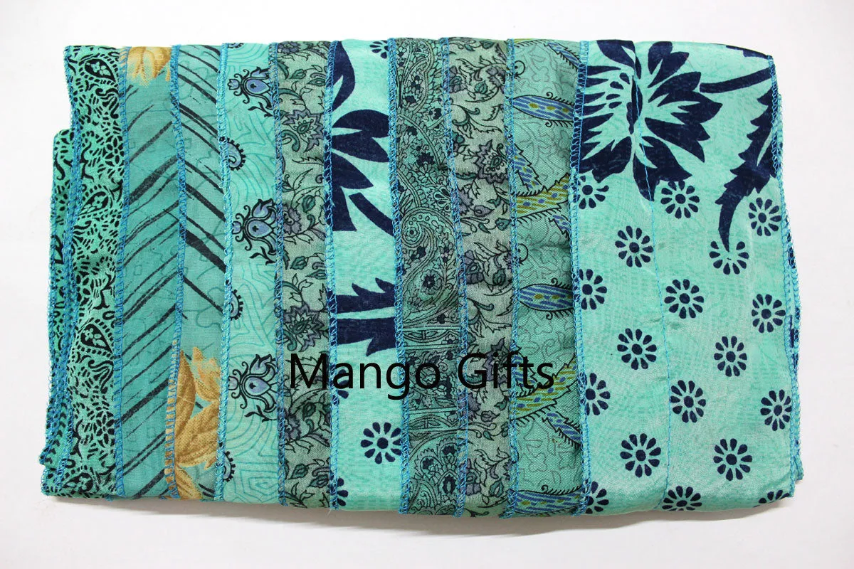 Vintage Silk Indian Sari Recycled Scarves Stole Patchwork Scarf Wholesale Lots High Quality