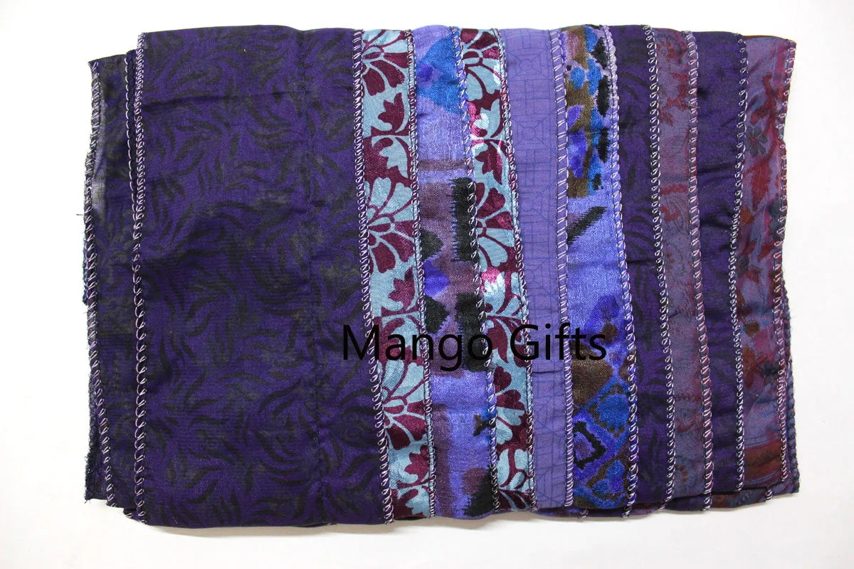 Vintage Silk Indian Sari Recycled Scarves Stole Patchwork Scarf Wholesale Lots High Quality