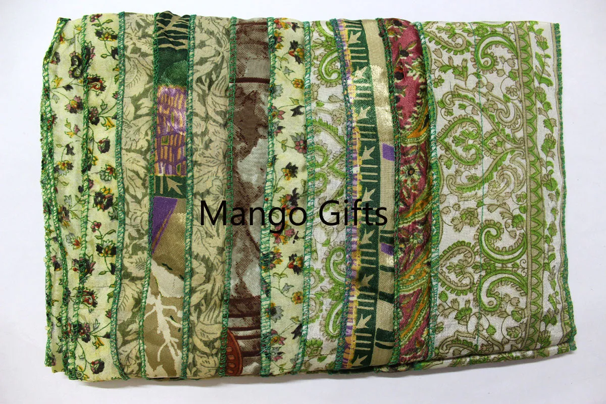 Vintage Silk Indian Sari Recycled Scarves Stole Patchwork Scarf Wholesale Lots High Quality