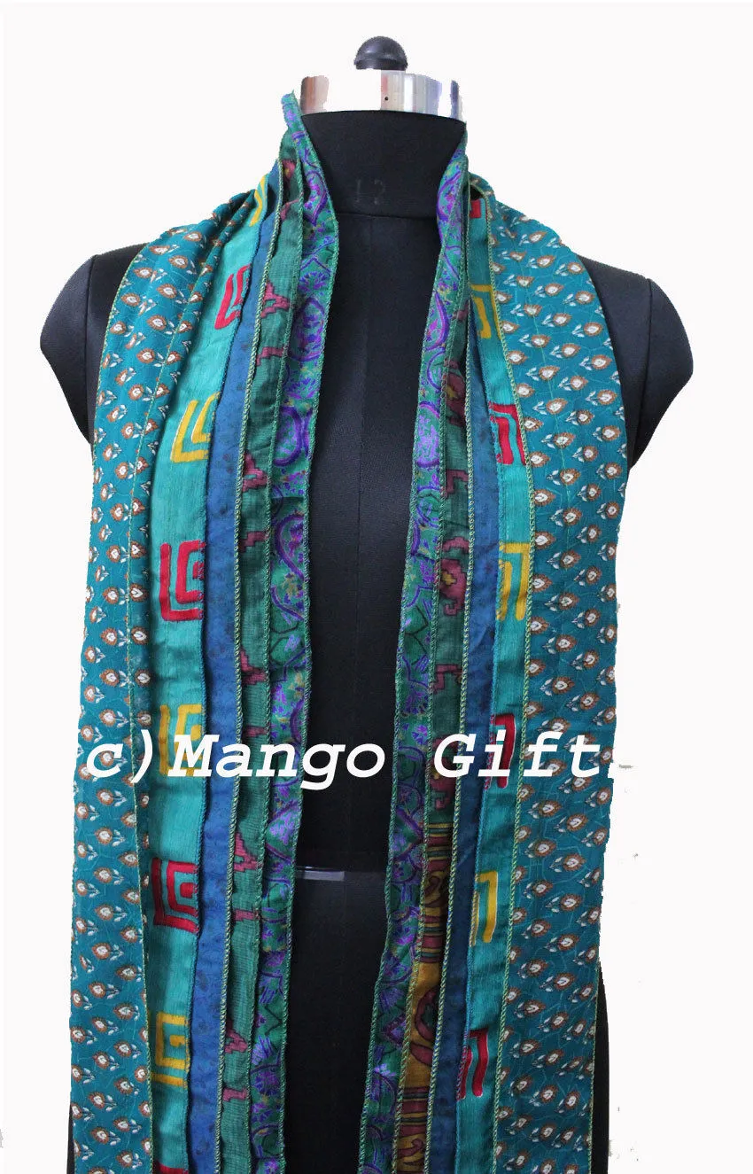 Vintage Silk Indian Sari Recycled Scarves Stole Patchwork Scarf Wholesale Lots High Quality