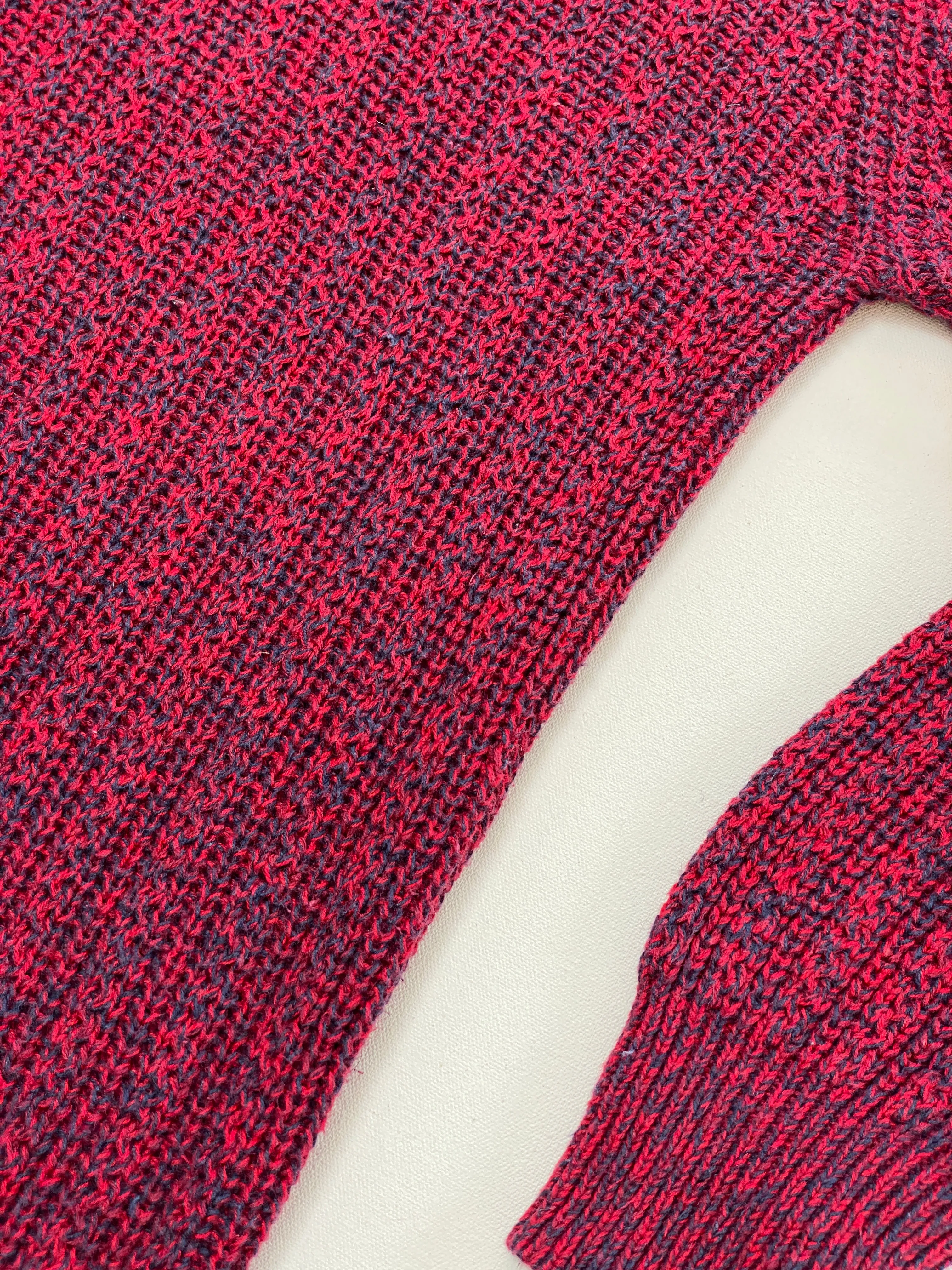 Vintage Whitney Square Red Blue Knit Sweater (XXL/Tall)