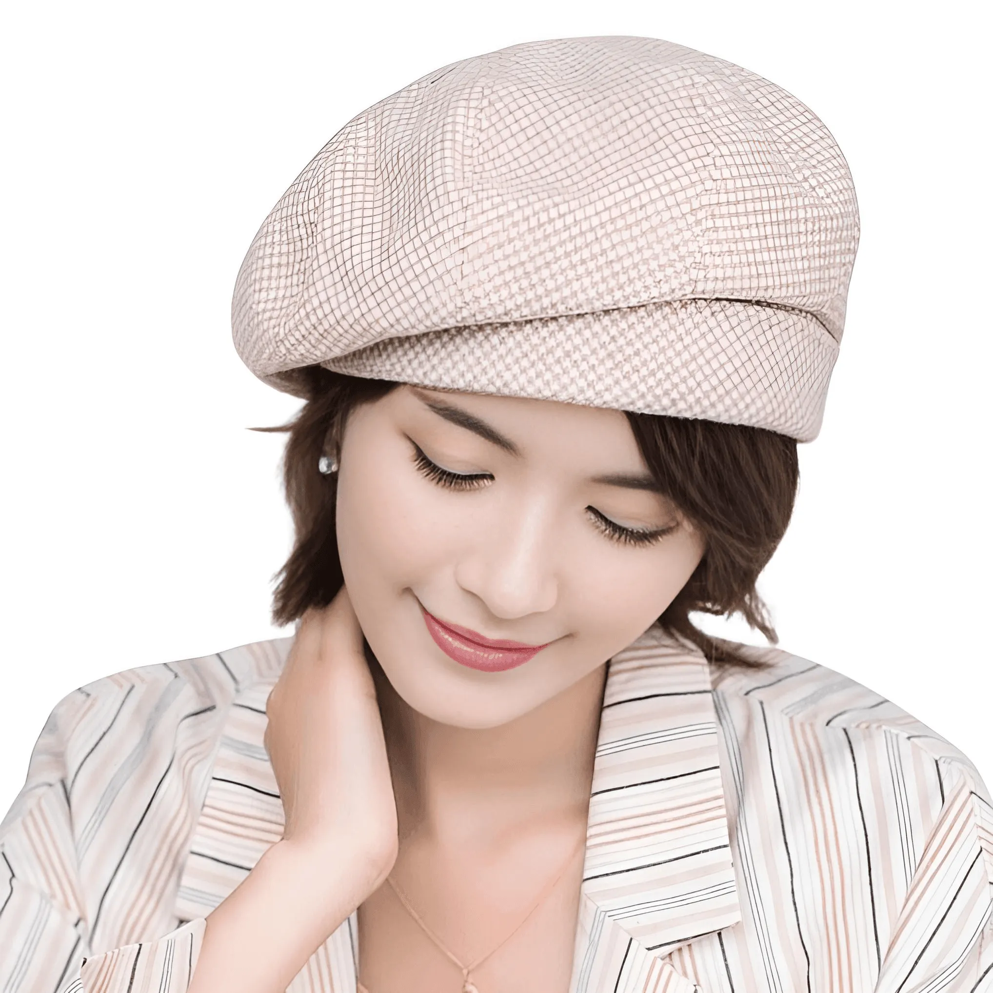 Women's Cotton Plaid Beret