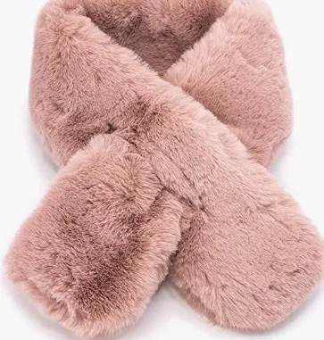 Women's Faux Fur Scarf with Key Hole Loop